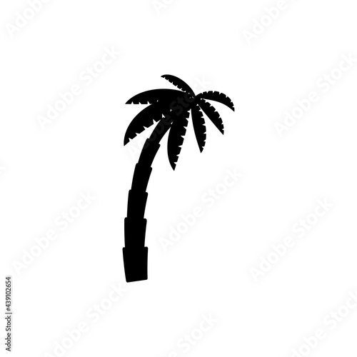 palm tropical tree set icons black silhouette illustration isolated on white