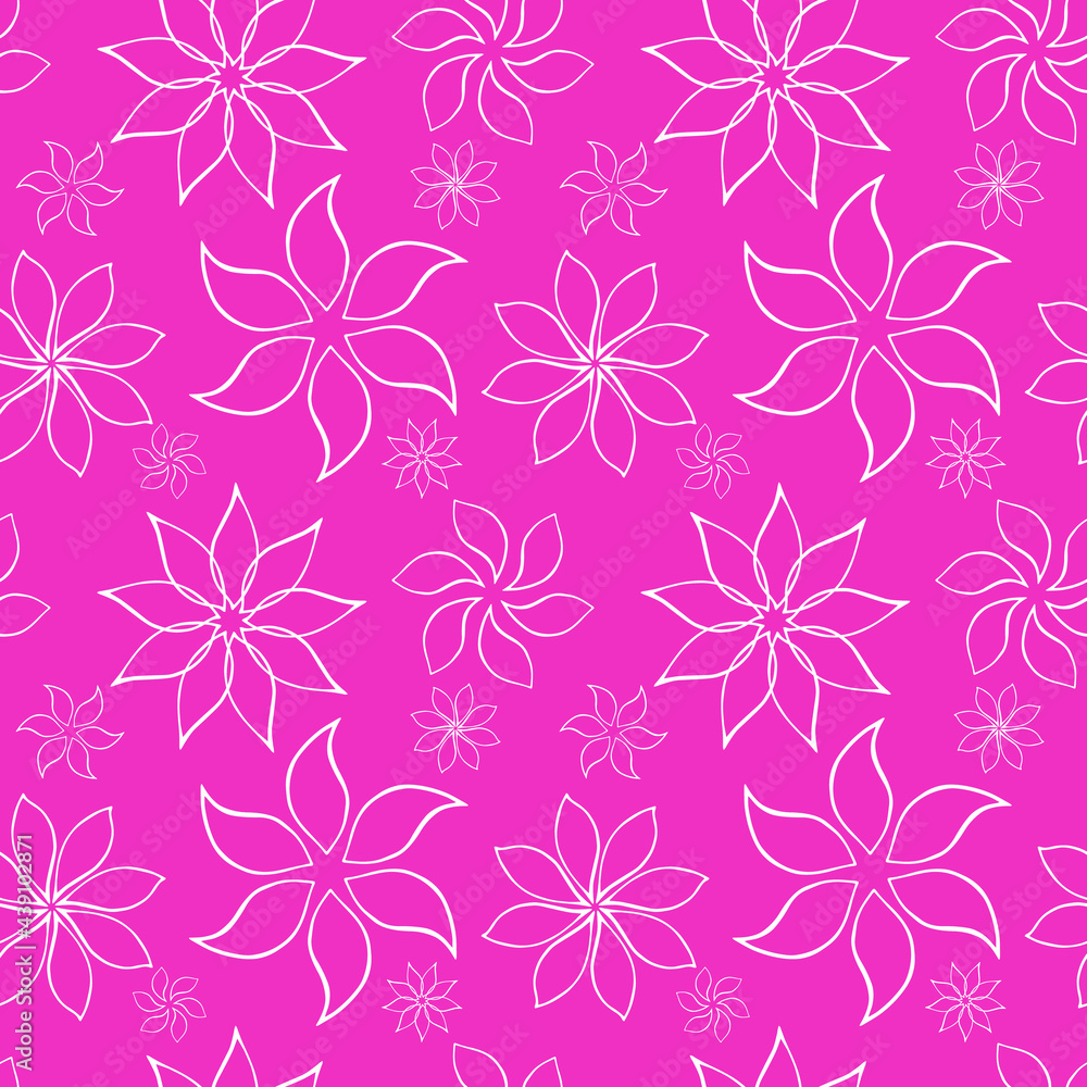 Abstract fantasy flowers seamless pattern background. Stylized geometric floral motifs endless texture. Simplified editable repeating surface design. Flat boundless ornament for textile or cosmetics Abstract fantasy flowers seamless pattern background. Stylized geometric floral motifs endless texture. Simplified editable repeating surface design. Flat boundless ornament for textile or cosmetics