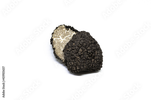 Φωτογραφία black truffle, tuber aestivum, white background