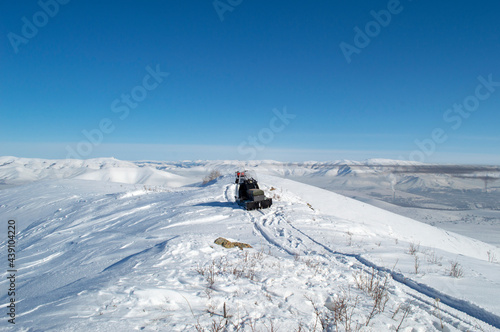 skier on the top of mountain