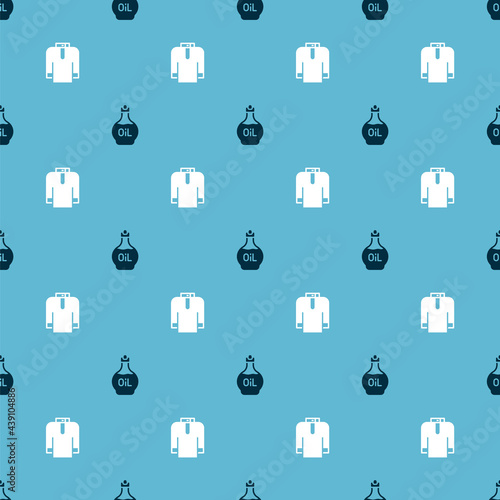 Set Essential oil bottle and Shirt kurta on seamless pattern. Vector