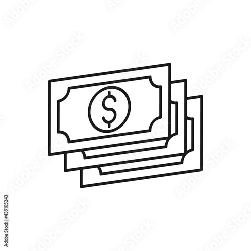 Money icon Vector Illustration. Dollar Money icon vector design concept for Payment, Finance, Currency and Trading Business. Money cash vector icon flat design for website, symbol, icon, sign, App UI