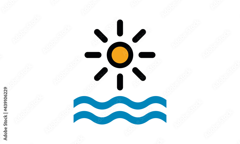 Obraz premium vector beach logo