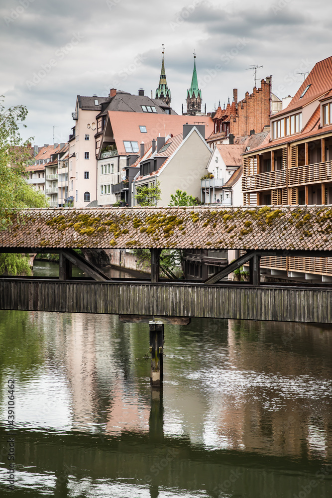 Fototapeta premium Bridge over Pegnitz river in Nuremberg