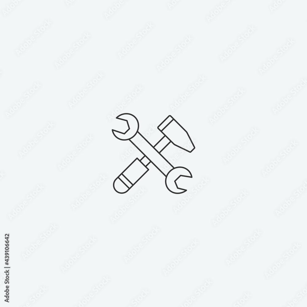 Hammer vector icon illustration sign Hammer vector icon illustration sign