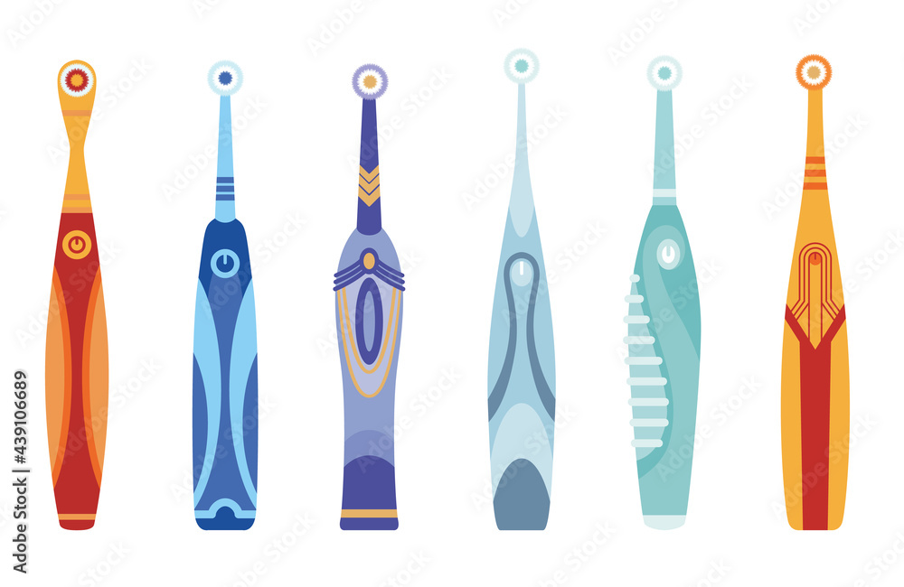 Collection of toothbrushes dental symbols. Mouth cleaning tools ...