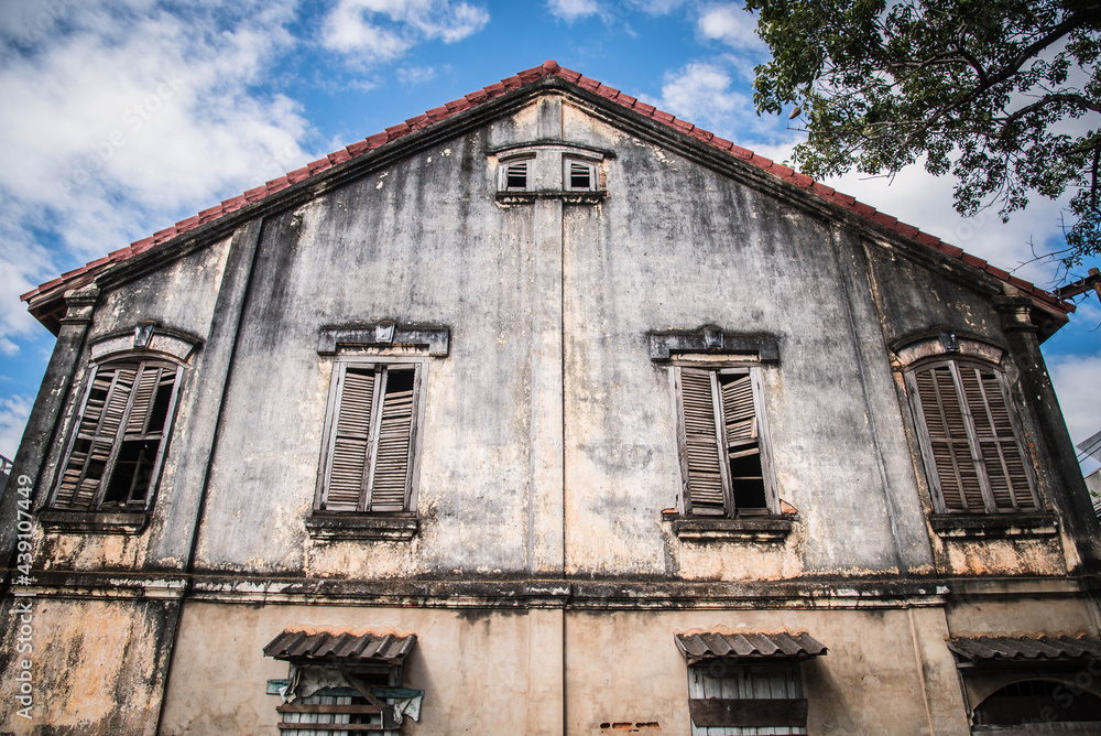An old building is in Savannakhet, Laos. An old building is in Savannakhet, Laos.