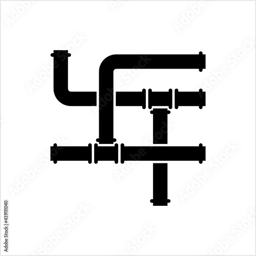 Pipe Icon, Pipe Fitting Icon, Water, Gas, Oil Pipeline, Plumbing Work