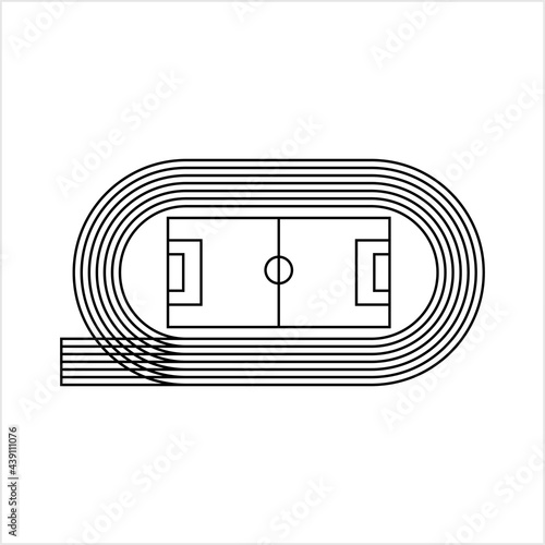Running Track Icon, Track, Field Athletics Sport Rubberized Artificial Running Surface