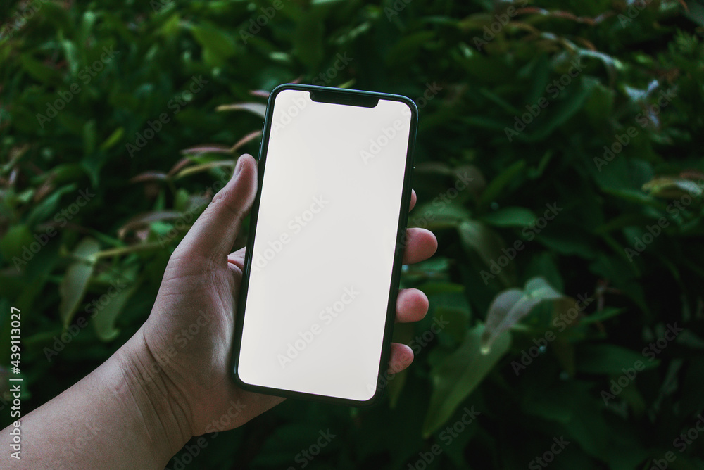 Man using smartphone. Mobile phone screen mockup. Man using smartphone. Mobile phone screen mockup.