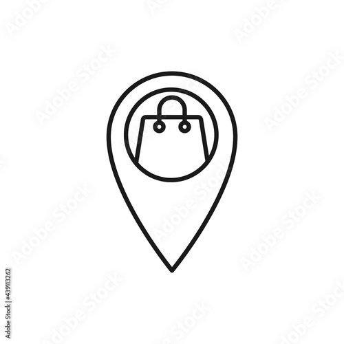 Shopping Bag with Location icon Vector Design. Shopping Bag icon with Location design concept for e-commerce, online store and marketplace website, mobile, logo, symbol, button, sign, App UI