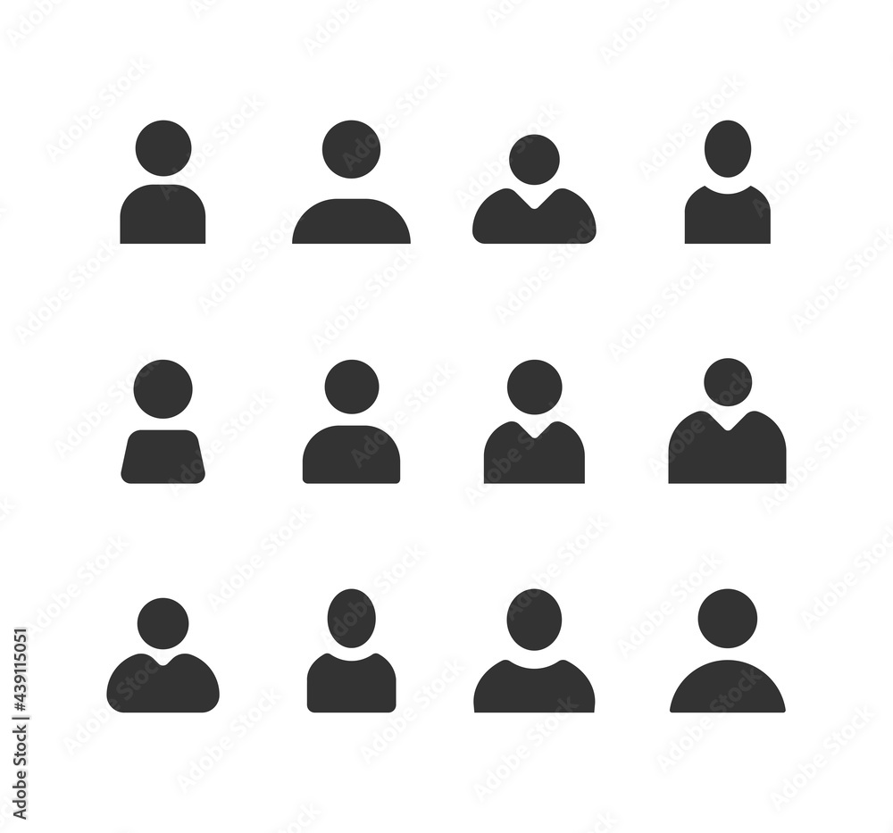 User Avatar, Person, User vector icon set. User Avatar, Person, User vector icon set.