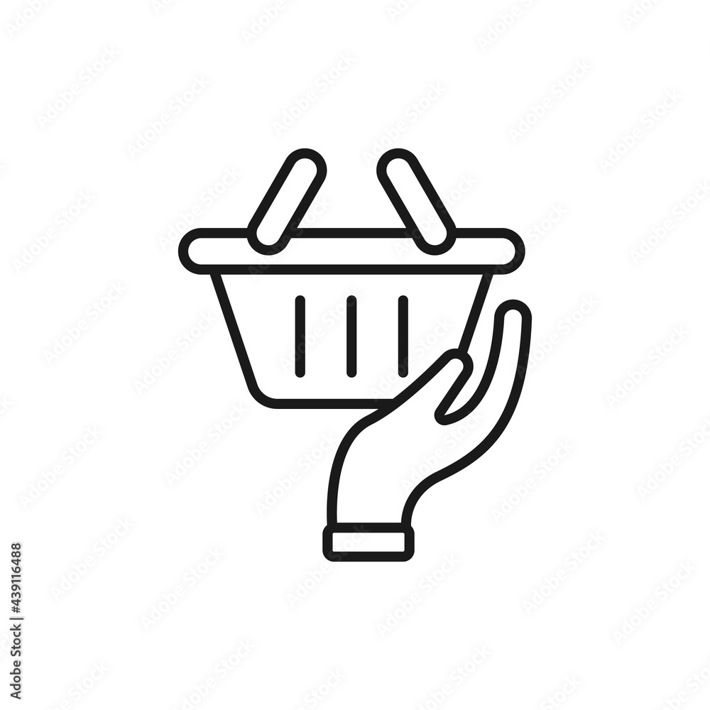 Shopping Cart with Hand icon Vector Design. Shopping Cart icon with Hand Gesture design concept for e-commerce, online store and marketplace website, mobile, logo, symbol, button, sign, app Shopping Cart with Hand icon Vector Design. Shopping Cart icon with Hand Gesture design concept for e-commerce, online store and marketplace website, mobile, logo, symbol, button, sign, app
