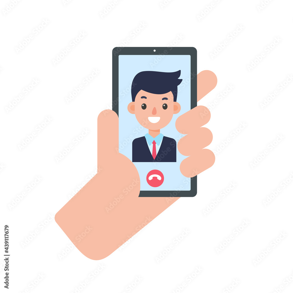 vector businessman on computer screen online meeting concept vector businessman on computer screen online meeting concept