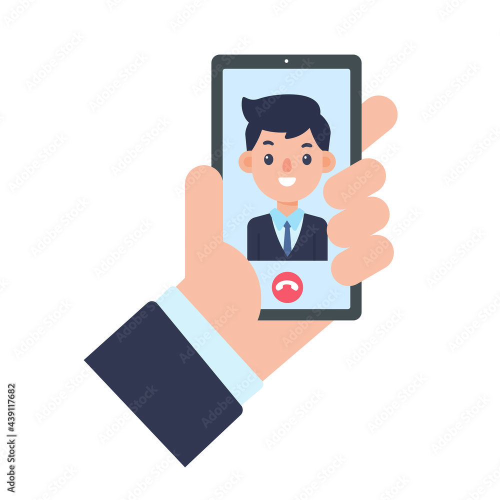 vector businessman on computer screen online meeting concept vector businessman on computer screen online meeting concept