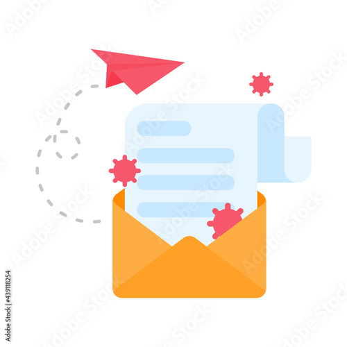 Computer with red screen. The concept of ransom computer virus infection from email