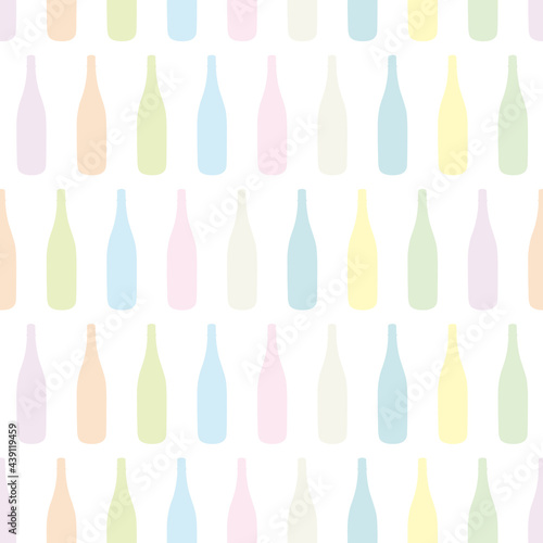 Colorful Japanese sake bottle pattern. 