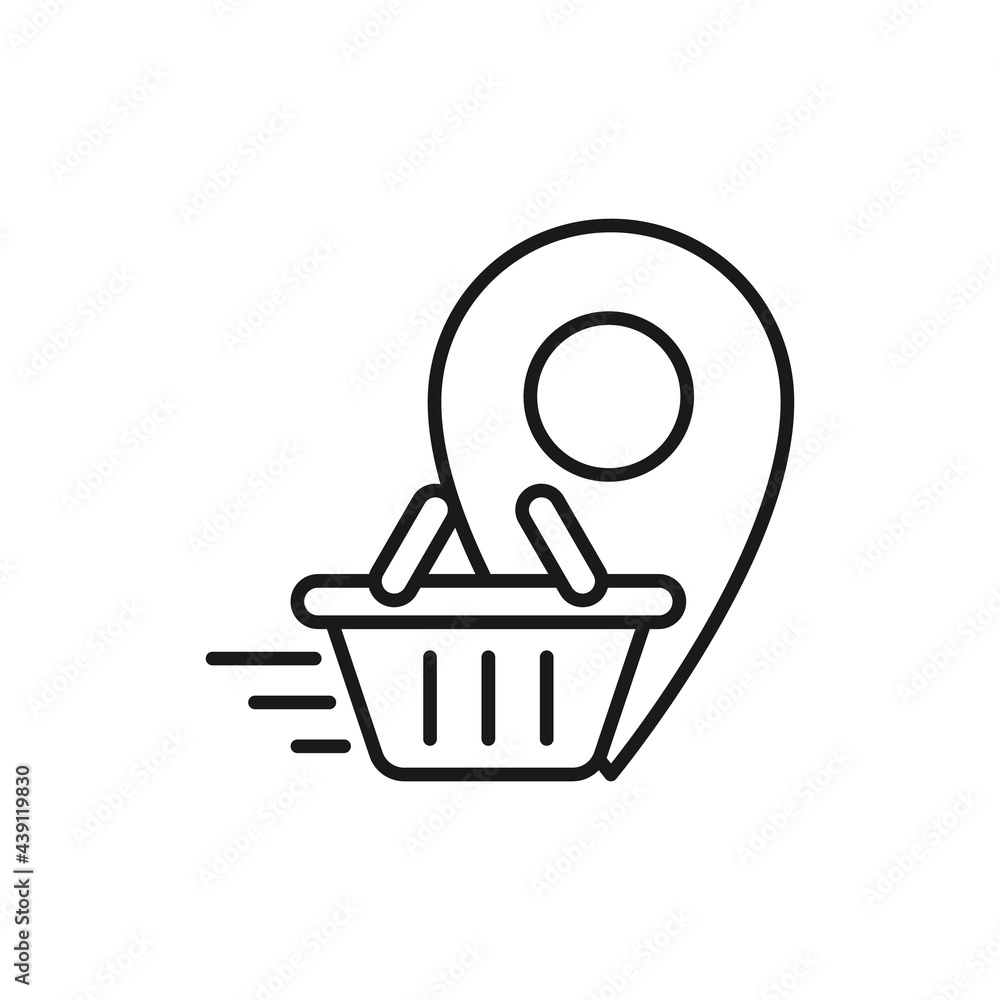 Shopping Cart with Location icon Vector Design. Shopping Cart icon with Location Pin design concept for e-commerce, online store and marketplace website, mobile, logo, symbol, button, sign, App UI Shopping Cart with Location icon Vector Design. Shopping Cart icon with Location Pin design concept for e-commerce, online store and marketplace website, mobile, logo, symbol, button, sign, App UI