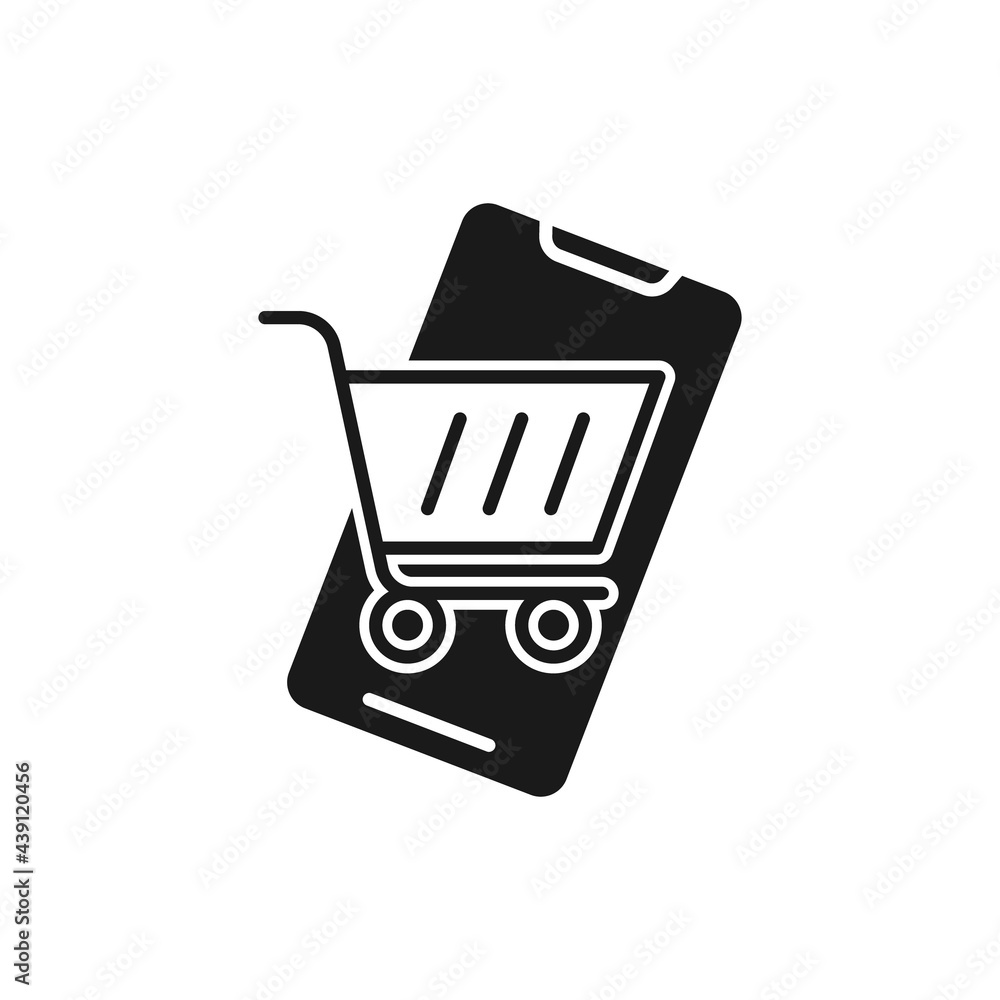 Shopping Cart With Mobile Phone Icon Vector Design Shopping Cart Icon Shopping cart with mobile phone icon vector design shopping cart icon
