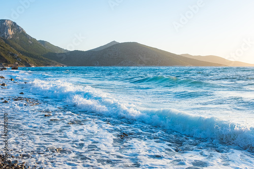 Sea waves.  Turkey coastline. Datca peninsula