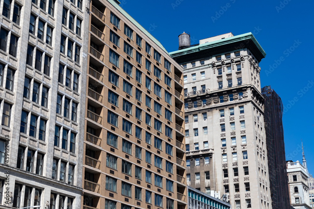 Fototapeta premium Old Generic Brick and Stone Skyscrapers around Union Square in New York City