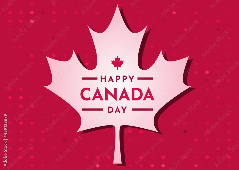 Canada Day celebration background with maple leaf design