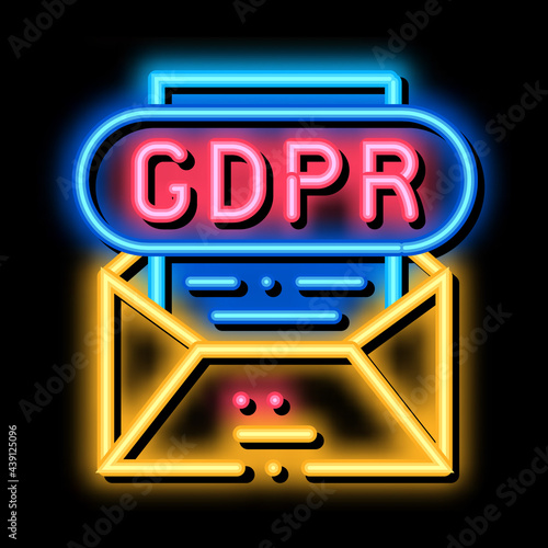 confidentiality policy neon light sign vector. Glowing bright icon confidentiality policy sign. transparent symbol illustration