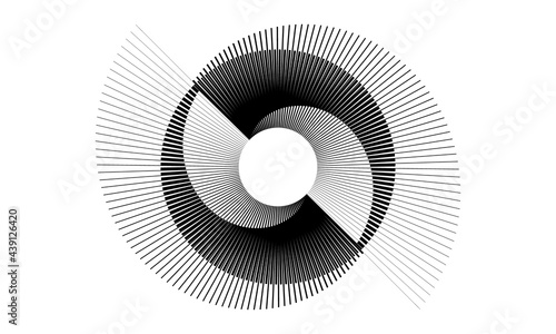 Spiral with lines as dynamic abstract vector background or logo or icon. Yin and Yang symbol. photo