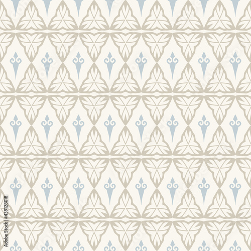 Decorative background pattern with geometric ornament on white background, wallpaper. Seamless pattern, texture. Vector image