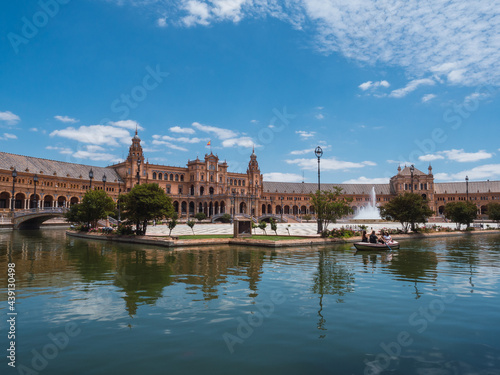View of Plaza España (Seville, Spain) used to make films. The architectur was Aníbal Gonzalez