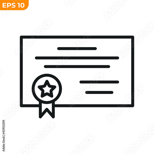 certificate icon symbol template for graphic and web design collection logo vector illustration