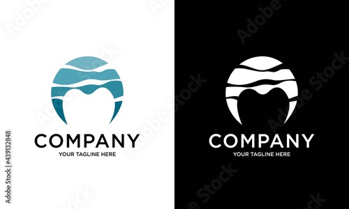 Illustration of modern and clean gear sign with beautiful waves behind it.