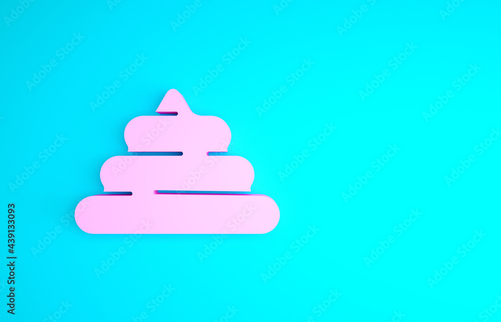 Pink Shit icon isolated on blue background. Minimalism concept. 3d illustration 3D render Pink Shit icon isolated on blue background. Minimalism concept. 3d illustration 3D render