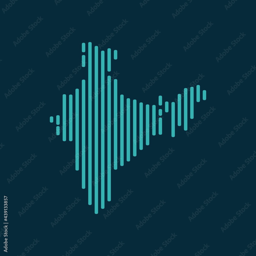 Vector abstract map of India with blue straight rounded lines isolated on a indigo background. Vector abstract map of India with blue straight rounded lines isolated on a indigo background.