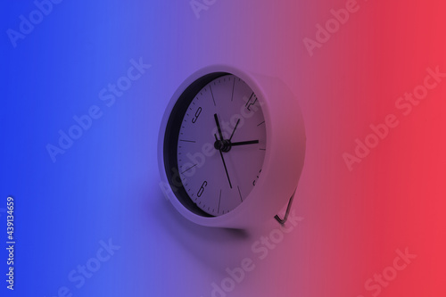 Wallpaper Mural White clock in neon light. Minimalistic studio shot. Torontodigital.ca