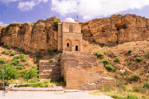 Maraza, Gobustan, Azerbaijan - 06.03.2021: Mausoleum of Diri Baba. An architectural monument of the 15th century.