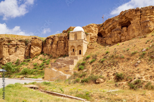 Maraza, Gobustan, Azerbaijan - 06.03.2021: Mausoleum of Diri Baba. An architectural monument of the 15th century. © Ramil