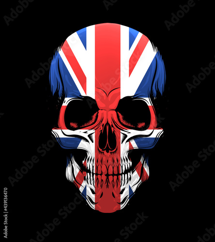 The United Kingdom Flag Skull Illustration