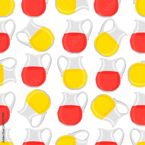 Illustration on theme big colored lemonade in glass jug