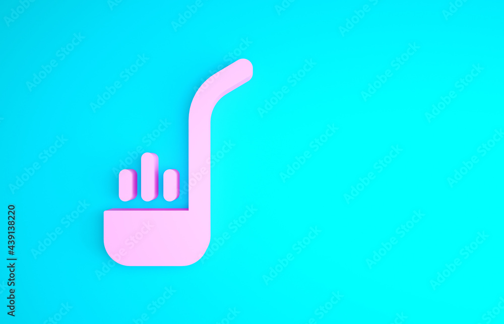 Pink Kitchen ladle icon isolated on blue background. Cooking utensil. Cutlery spoon sign. Minimalism concept. 3d illustration 3D render Pink Kitchen ladle icon isolated on blue background. Cooking utensil. Cutlery spoon sign. Minimalism concept. 3d illustration 3D render