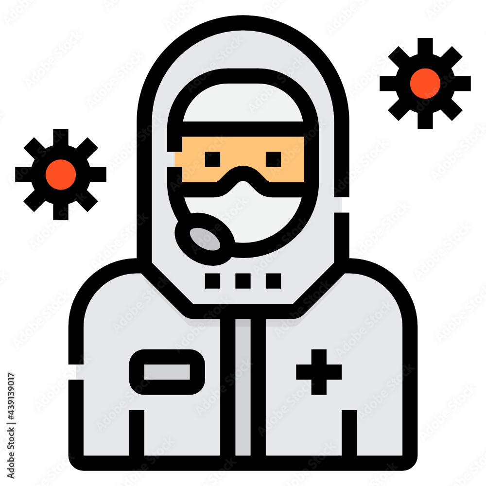Obraz premium Protective Suit line icon
