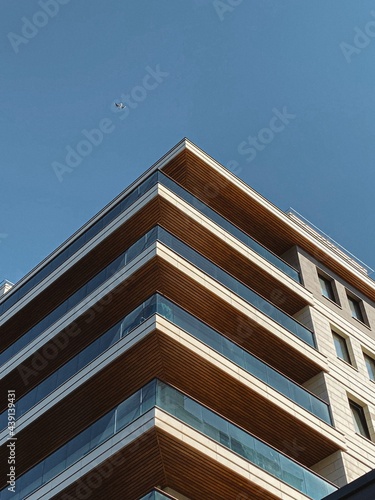 European glass and wood building