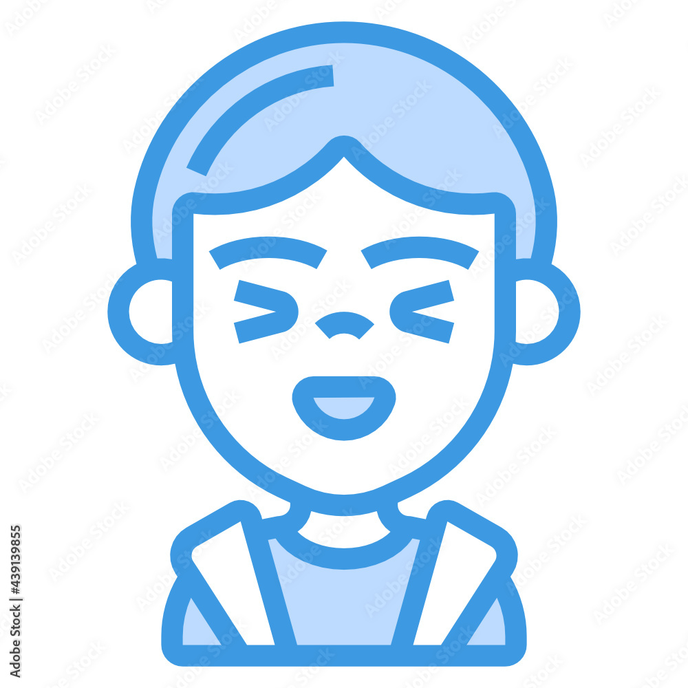 Boy blue line icon