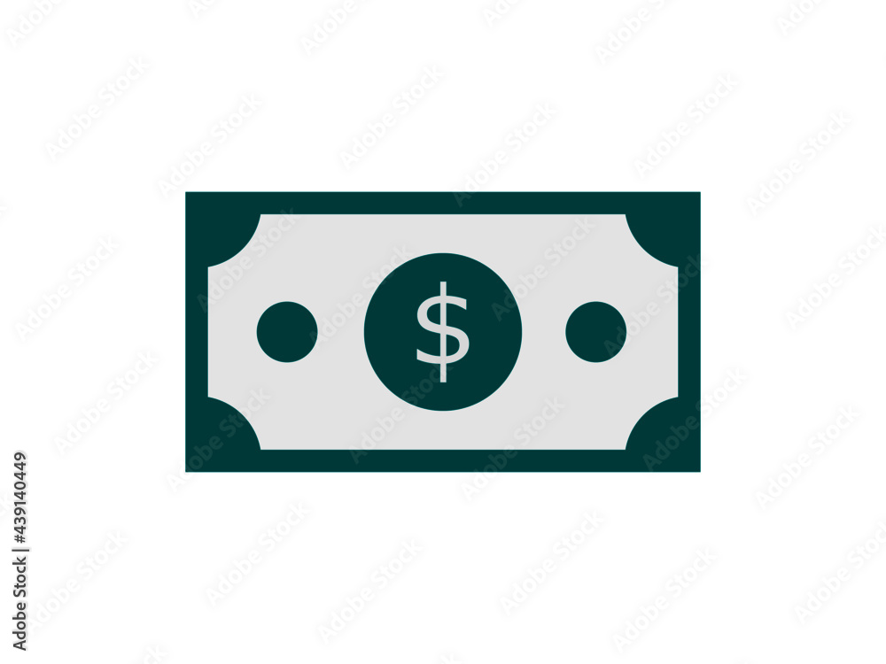 money icon with minimal banknote isolated on white background for business financial. money icon with minimal banknote isolated on white background for business financial.