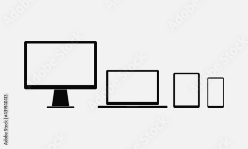 modern laptop computer PC icon vector for technology device.