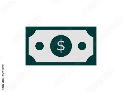 money icon with minimal banknote isolated on white background for business financial.