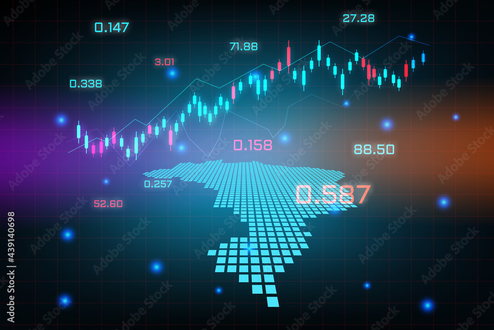 Stock market background or forex trading business graph chart for financial investment concept of Brazil map. business idea and technology innovation design. Stock market background or forex trading business graph chart for financial investment concept of Brazil map. business idea and technology innovation design.