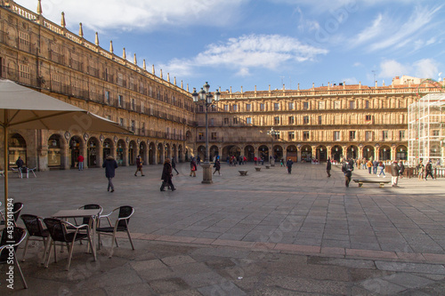 Plaza Mayor en la ciudad de Salamanca, en la comunidad autonoma de Castilla y Leon, en el pais de España o Spain photo