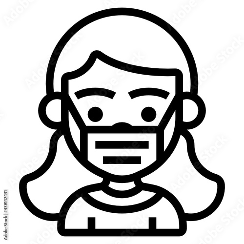 Girl line icon