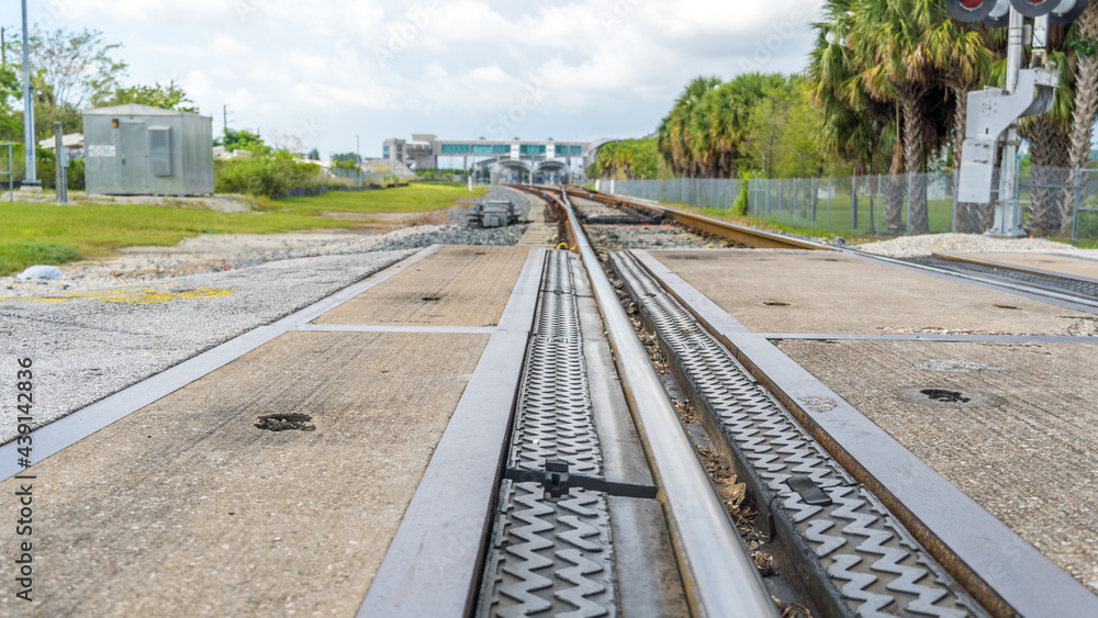 Railroad Tracks near Trainstop Miami Railroad Tracks near Trainstop Miami